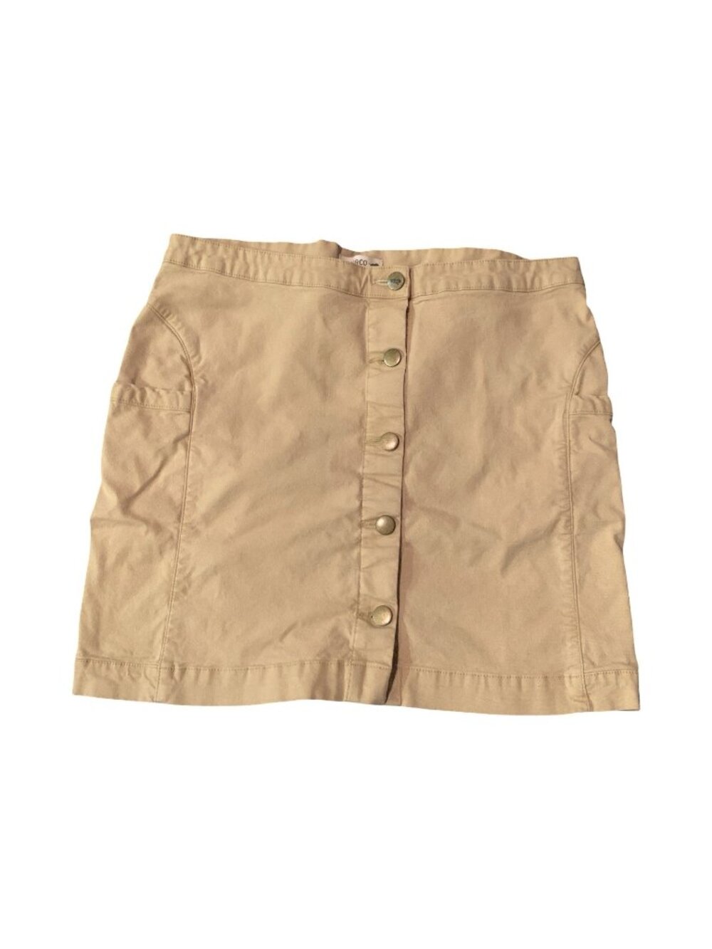 Toad & Co Womens Cargo Size 10 Skirt Medium Khaki Button Up Mini Outdoor Hiking